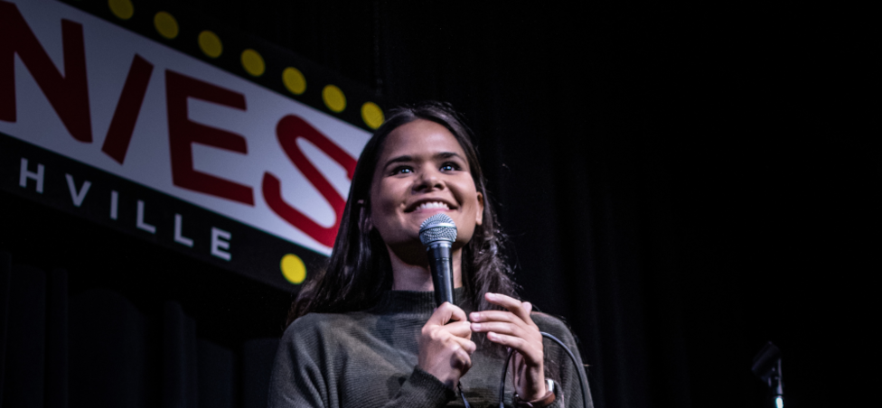 KC Shornima on stage at Zanies in Nashville, TN.